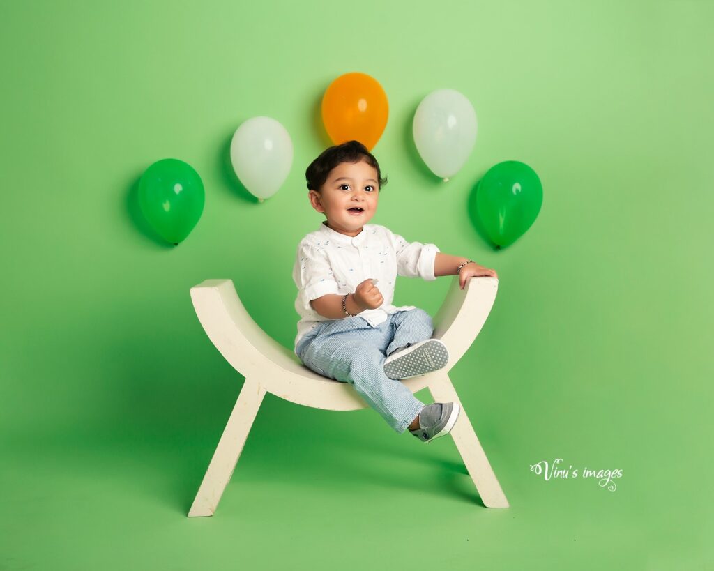 Baby boy photoshoot theme for independence day in Delhi, by Vinus Images