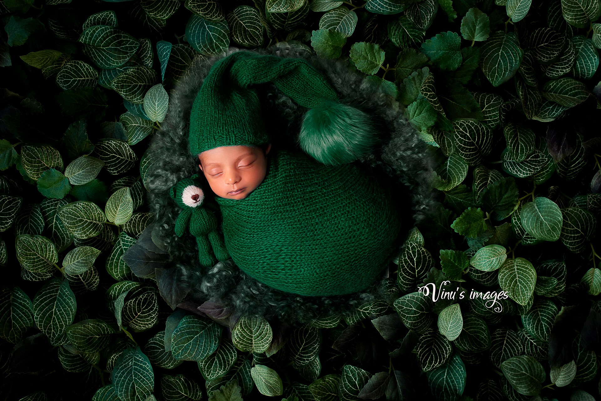Nature green theme newborn baby photoshoot Delhi NCR