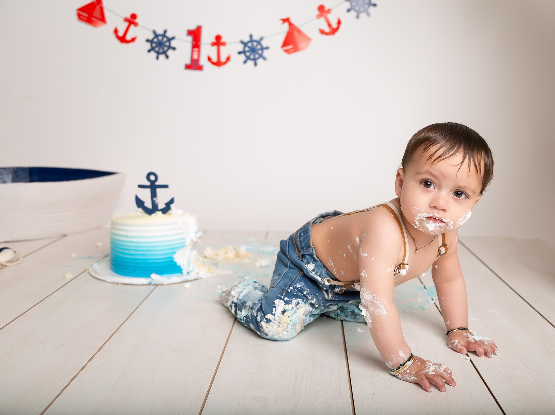 Sailor theme for baby boy first birthday photoshoot in Delhi NCR